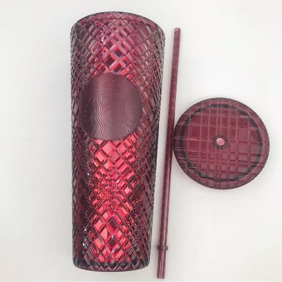 Starbucks Dining Holiday 2022 Jeweled Merlot Red 24 0z. Venti Cold Cup Tumbler - Picture 2 of 13